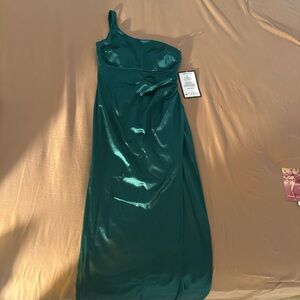 Emerald Sundae Teal One-Shoulder Dress